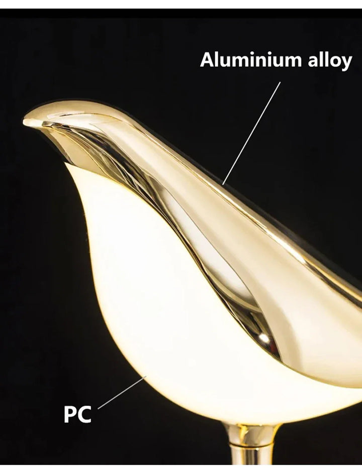 Nordic Golden Bird LED Wall Sconce - Adjustable Angle, Creative Design