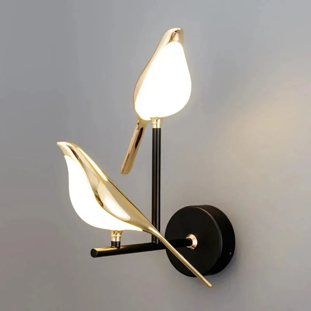 Nordic Golden Bird LED Wall Sconce - Adjustable Angle, Creative Design