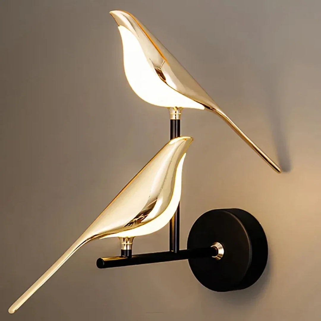 Nordic Golden Bird LED Wall Sconce - Adjustable Angle, Creative Design