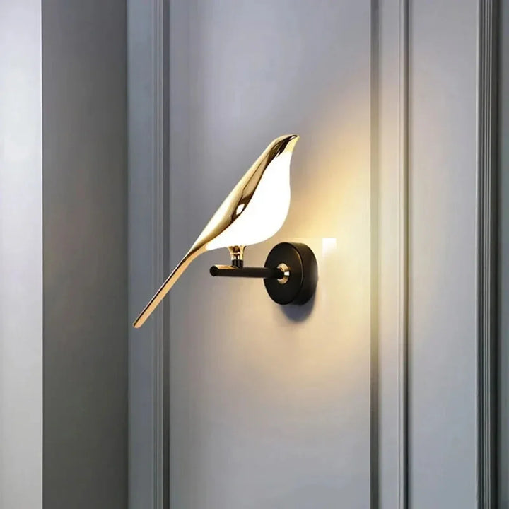 Nordic Golden Bird LED Wall Sconce - Adjustable Angle, Creative Design
