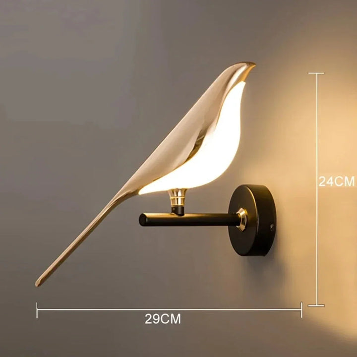 Nordic Golden Bird LED Wall Sconce - Adjustable Angle, Creative Design