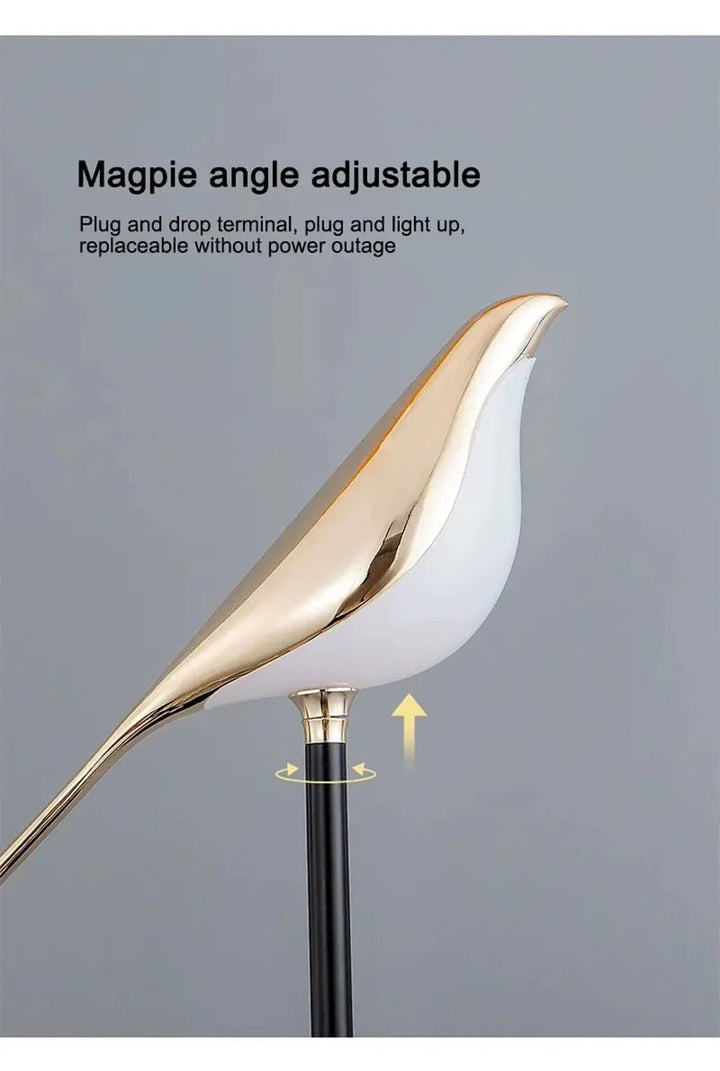 Nordic Golden Bird LED Wall Sconce - Adjustable Angle, Creative Design