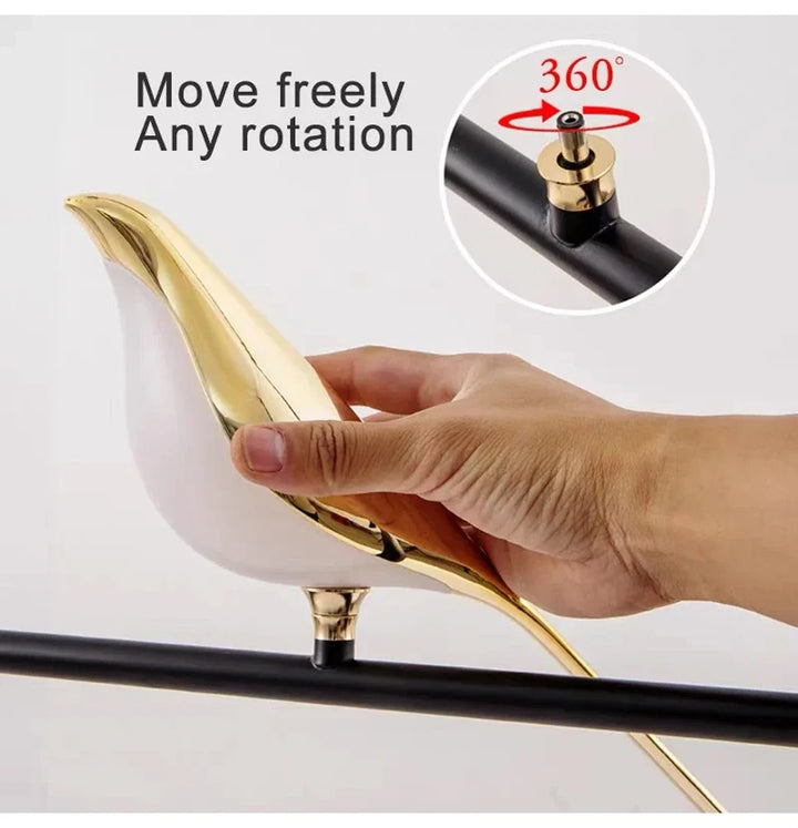 Nordic Golden Bird LED Wall Sconce - Adjustable Angle, Creative Design