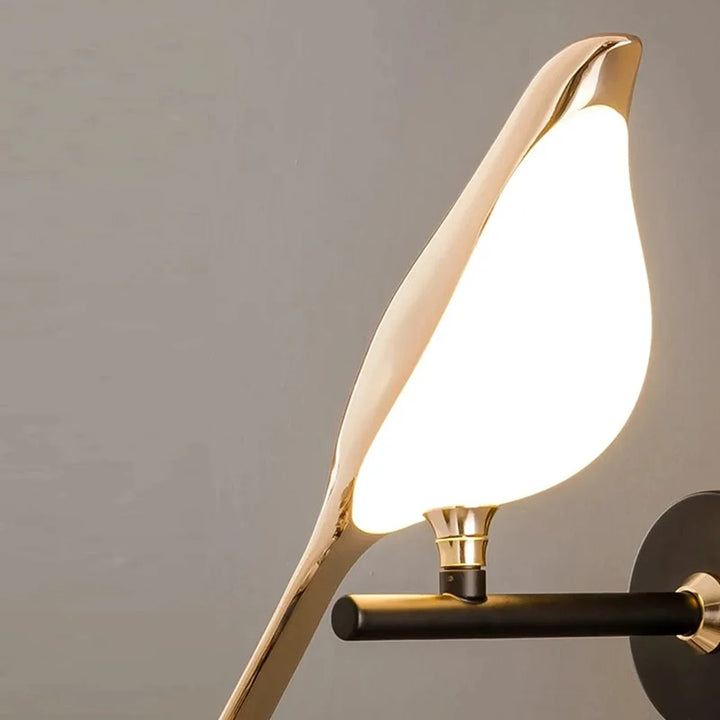 Nordic Golden Bird LED Wall Sconce - Adjustable Angle, Creative Design