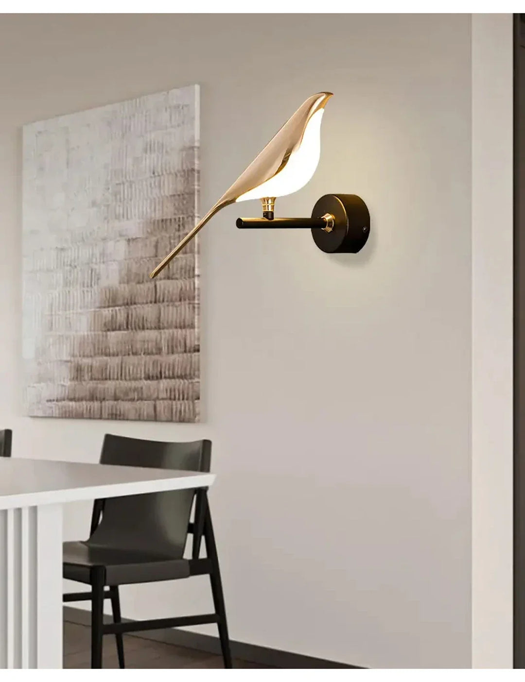 Nordic Golden Bird LED Wall Sconce - Adjustable Angle, Creative Design