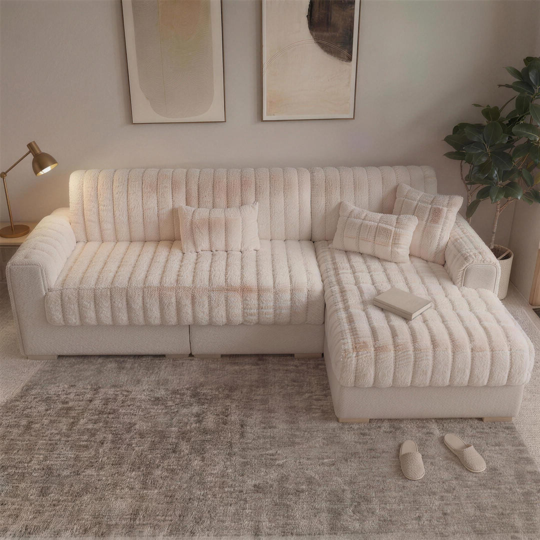 Water-resistant Fluffy Soft Furniture Protector Sectional Couch Cover-EverDry 1