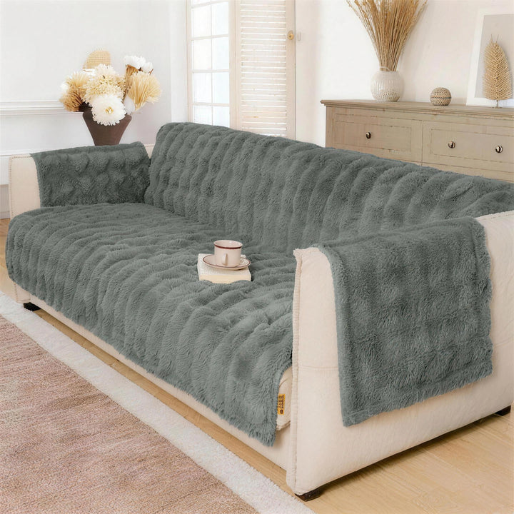 Water-resistant Fluffy Soft Furniture Protector Sectional Couch Cover-EverDry 2
