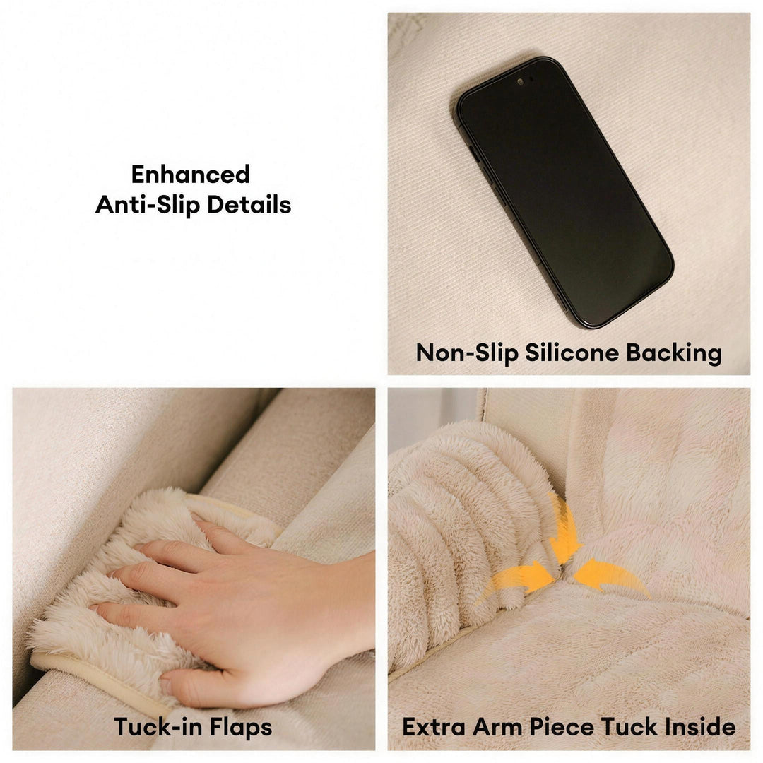 Water-resistant Fluffy Soft Furniture Protector Sectional Couch Cover-EverDry 8