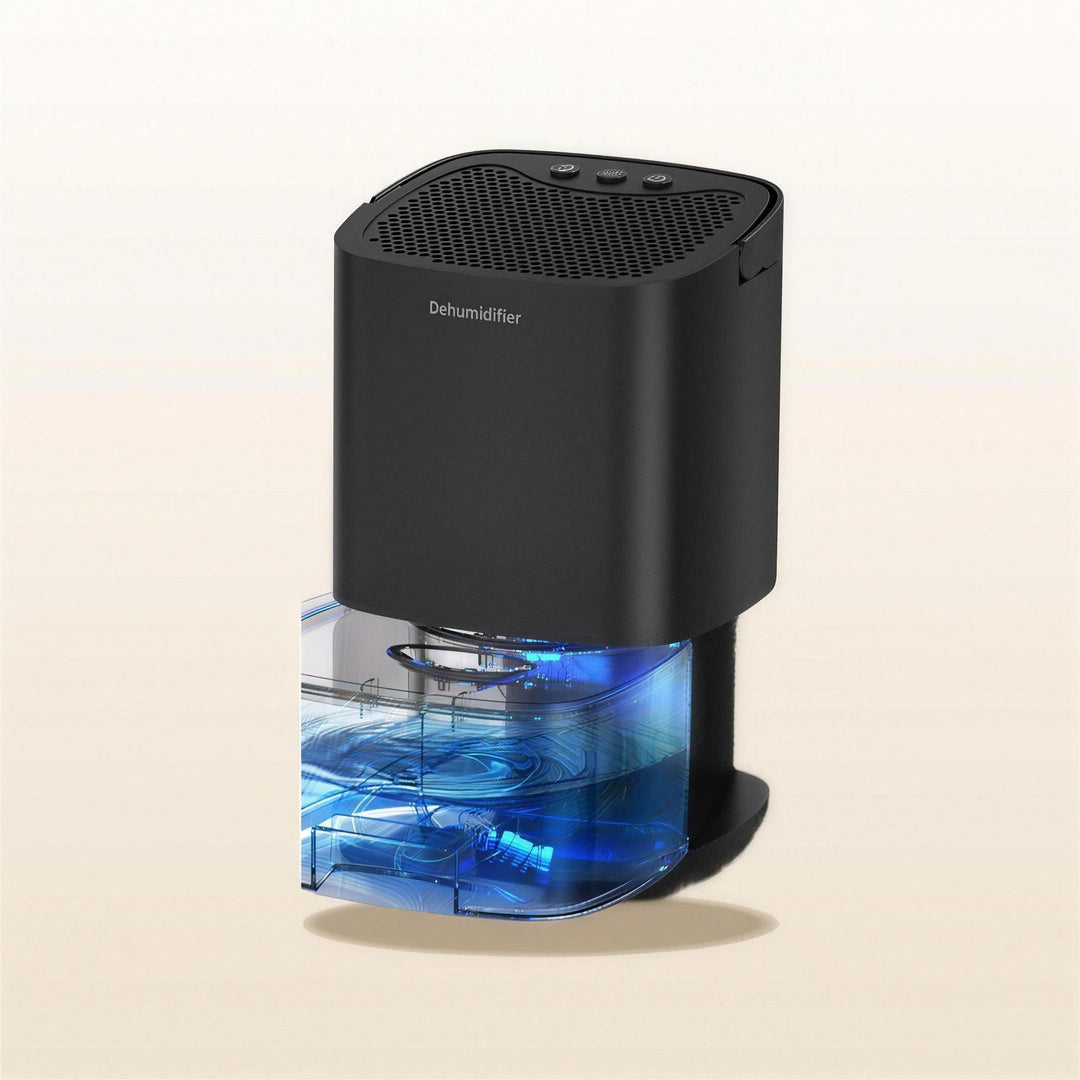 1000ml portable quiet dehumidifier with visible water tank
