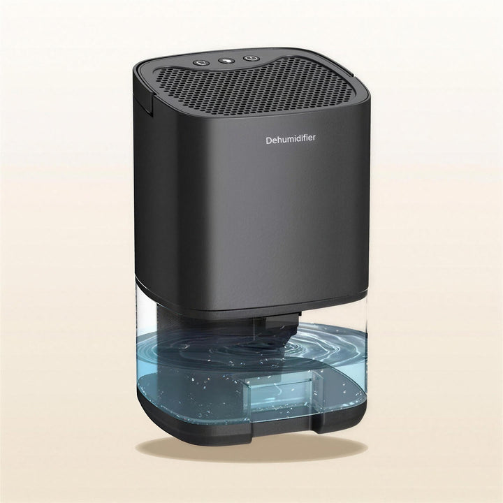Compact quiet air dehumidifier with deodoriser