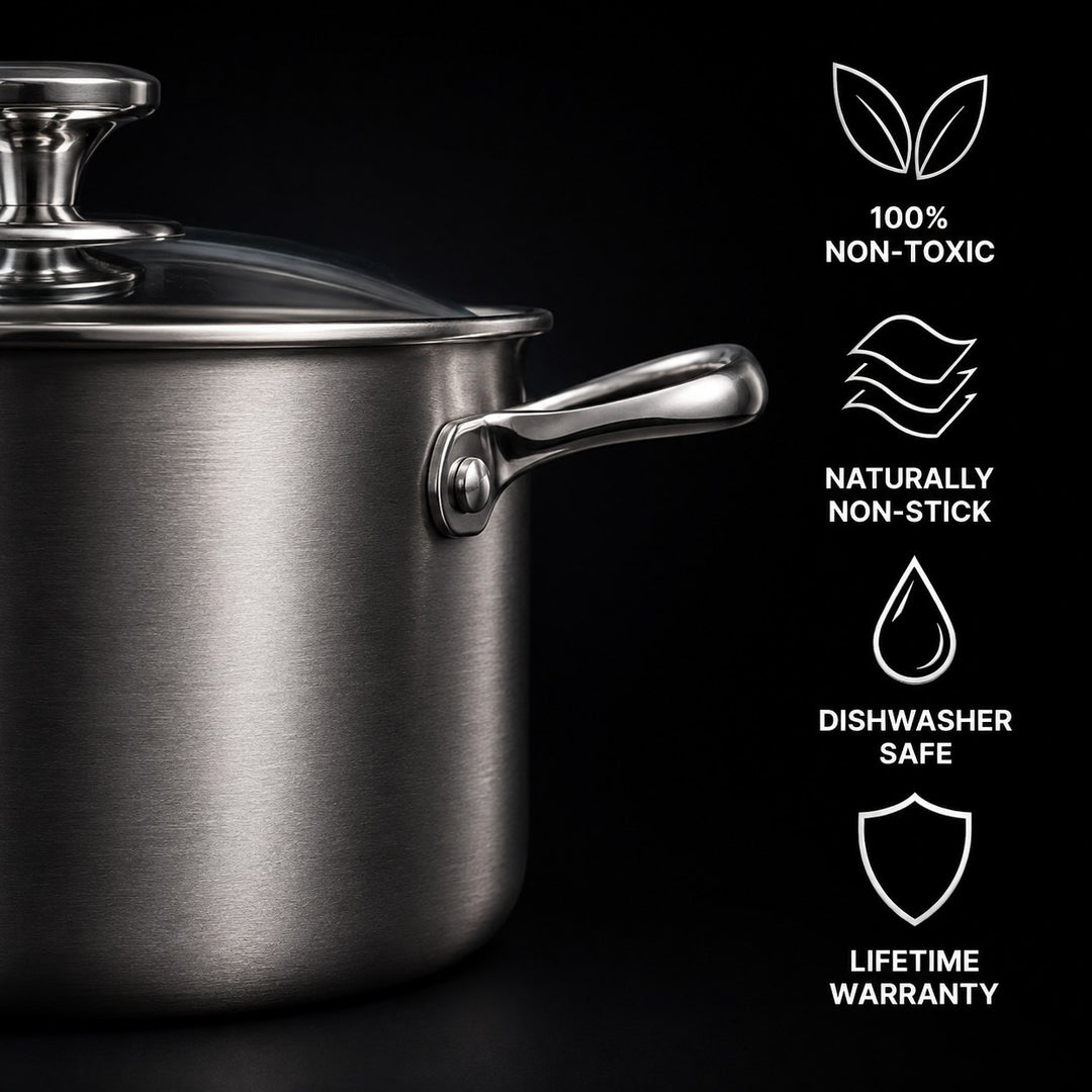 Titanium Cooking Pot | Uncoated Non-Stick Saucepan