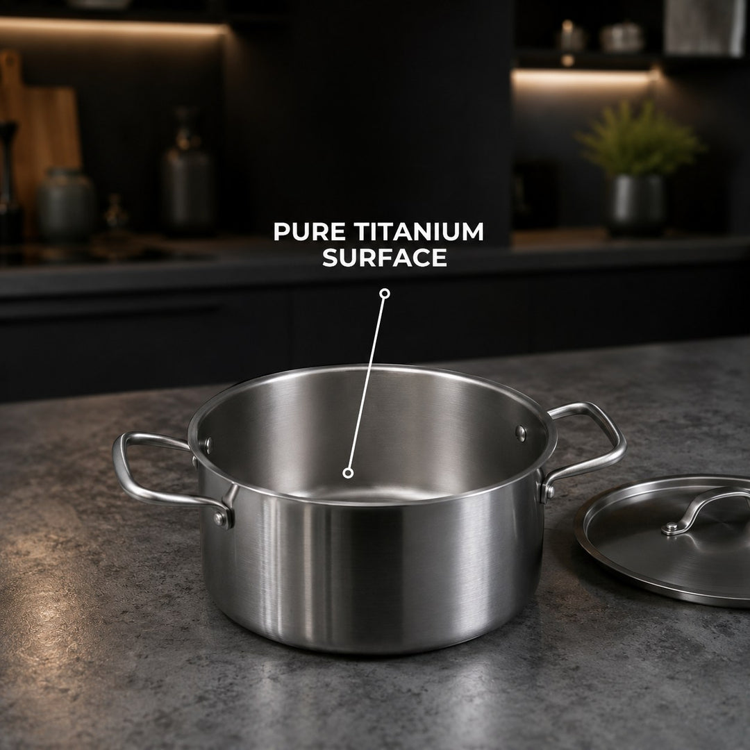 Titanium Cooking Pot | Uncoated Non-Stick Saucepan