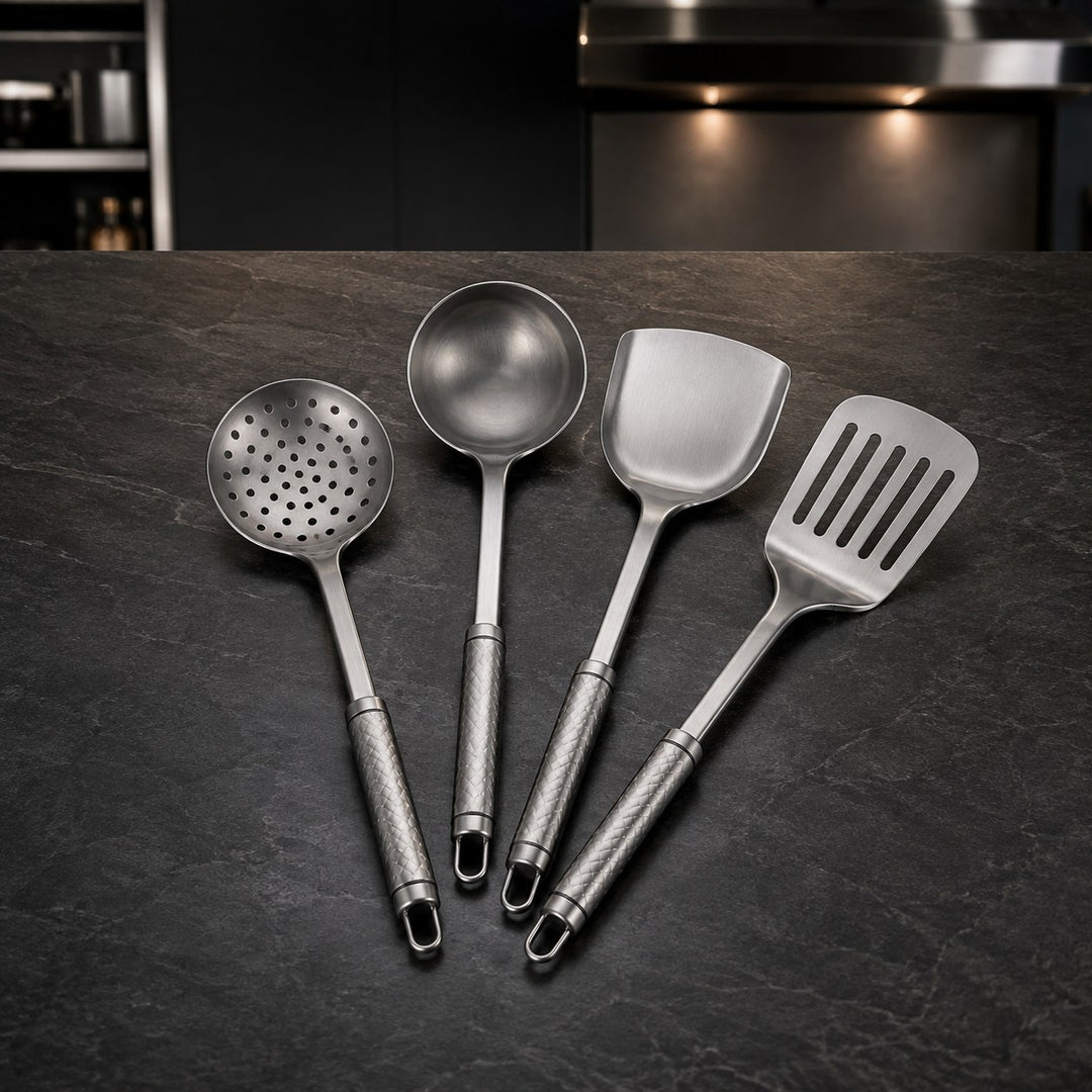 Titanium Kitchen Utensils | Spatula, Skimmer, Ladle and Turner