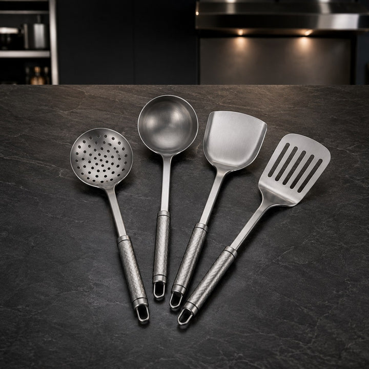 Titanium Kitchen Utensils | Spatula, Skimmer, Ladle and Turner