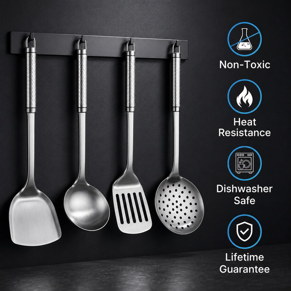 Titanium Kitchen Utensils | Spatula, Skimmer, Ladle and Turner
