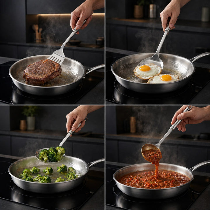 Titanium Kitchen Utensils | Spatula, Skimmer, Ladle and Turner