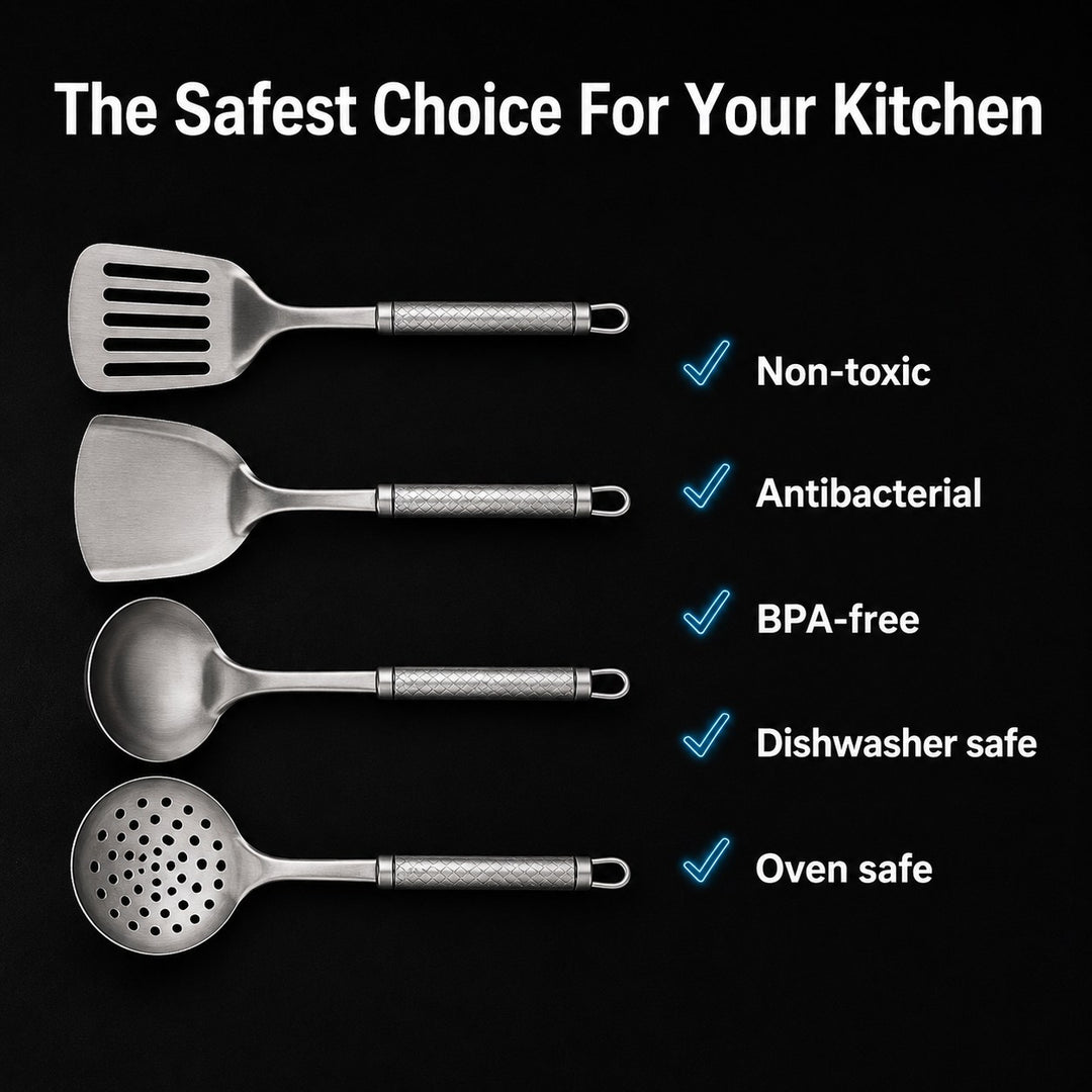 Titanium Kitchen Utensils | Spatula, Skimmer, Ladle and Turner