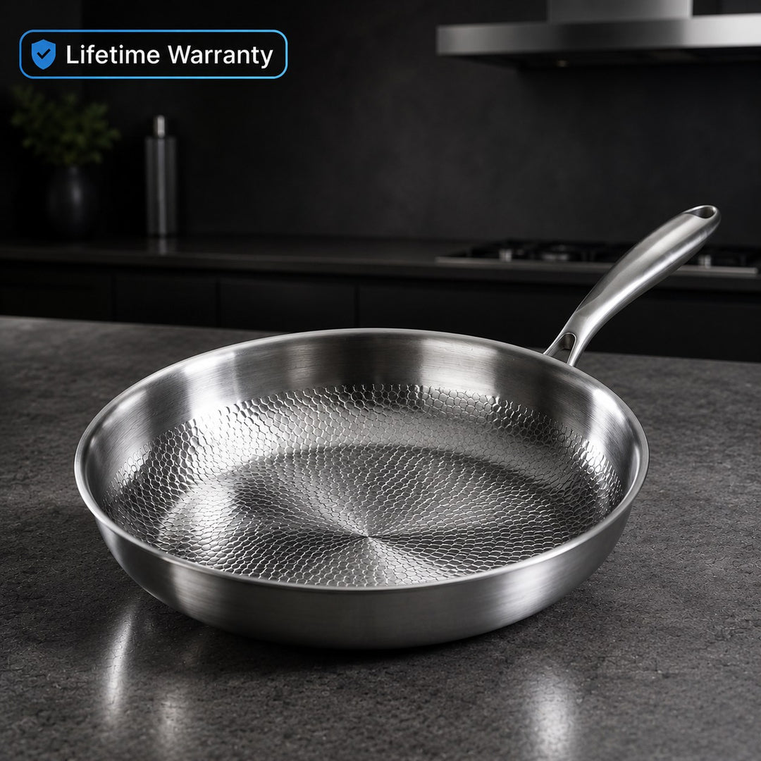 Titanium Frying Pan | Hammered Uncoated Non-Stick Pan