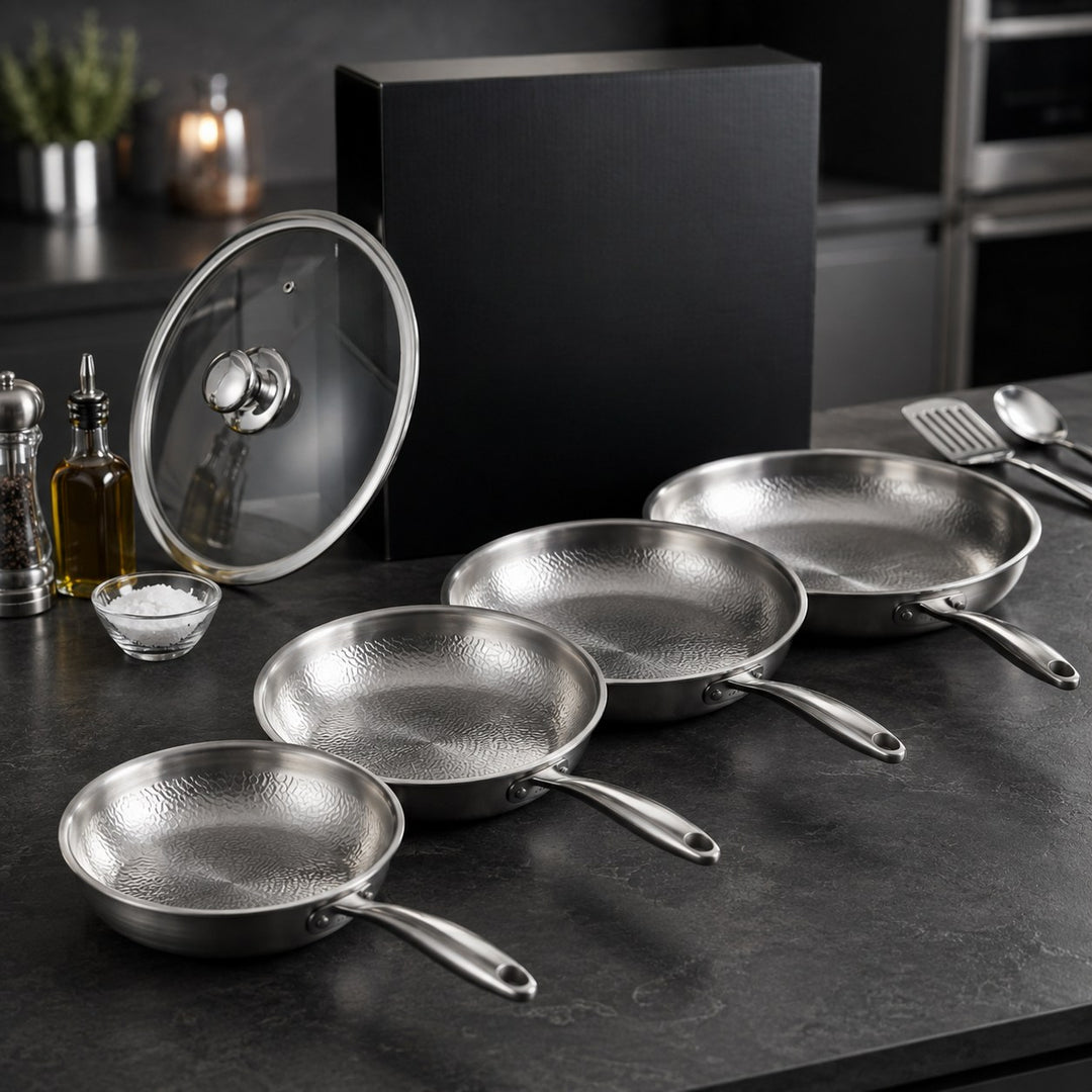 Titanium Frying Pan | Hammered Uncoated Non-Stick Pan