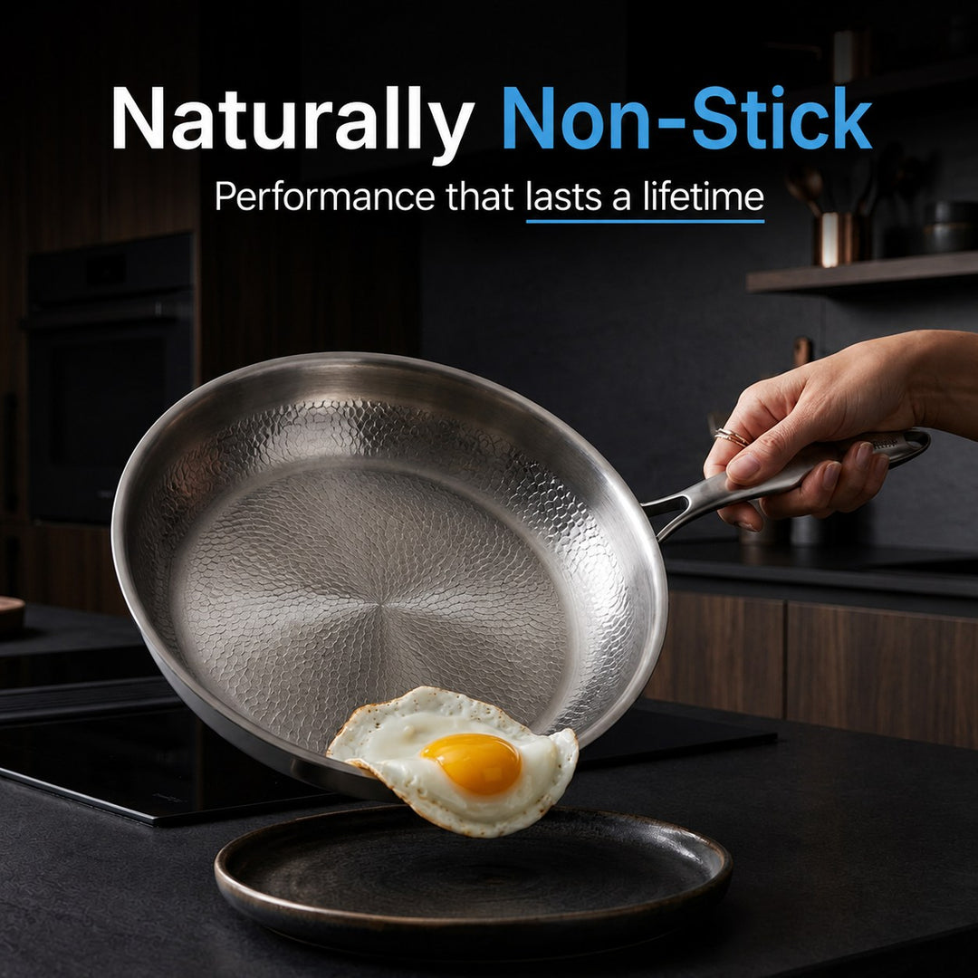 Titanium Frying Pan | Hammered Uncoated Non-Stick Pan
