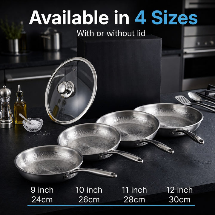 Titanium Frying Pan | Hammered Uncoated Non-Stick Pan