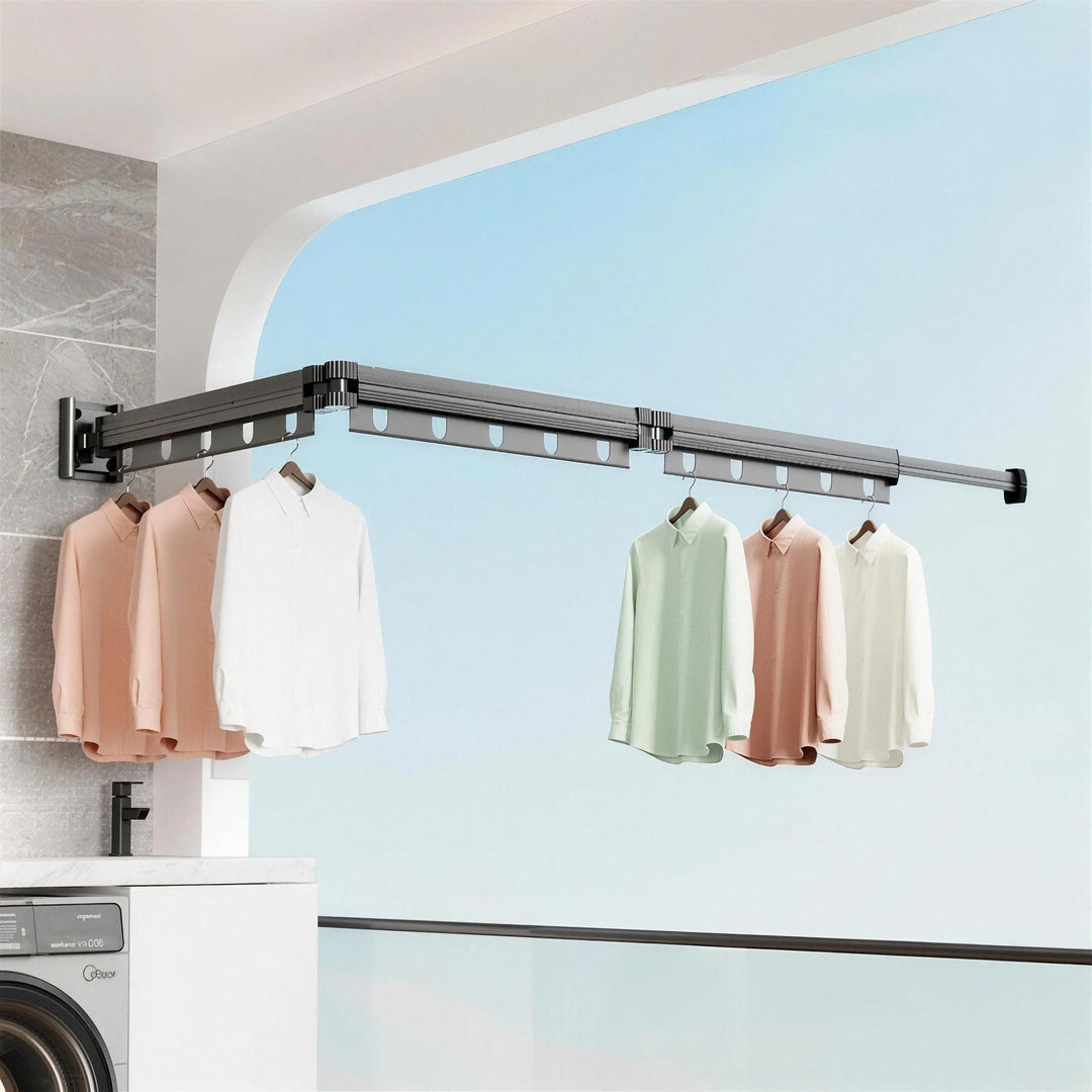 Retractable Wall Drying Rack | Space-Saving Fold-Away Balcony Airer