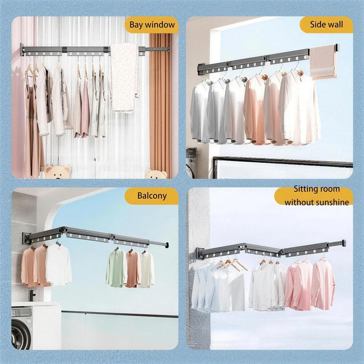 Retractable Wall Drying Rack | Space-Saving Fold-Away Balcony Airer