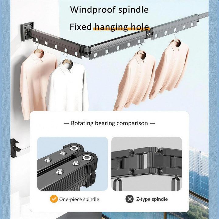 Retractable Wall Drying Rack | Space-Saving Fold-Away Balcony Airer