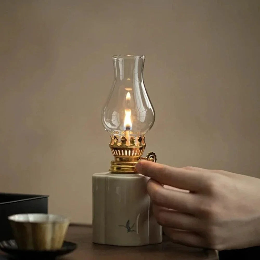 Oil Lantern | Artisan-Crafted Design, Adjustable Flame Control