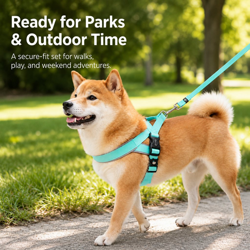 Quick-Fit Lightweight Dog Harness & Leash Set for Daily Walks