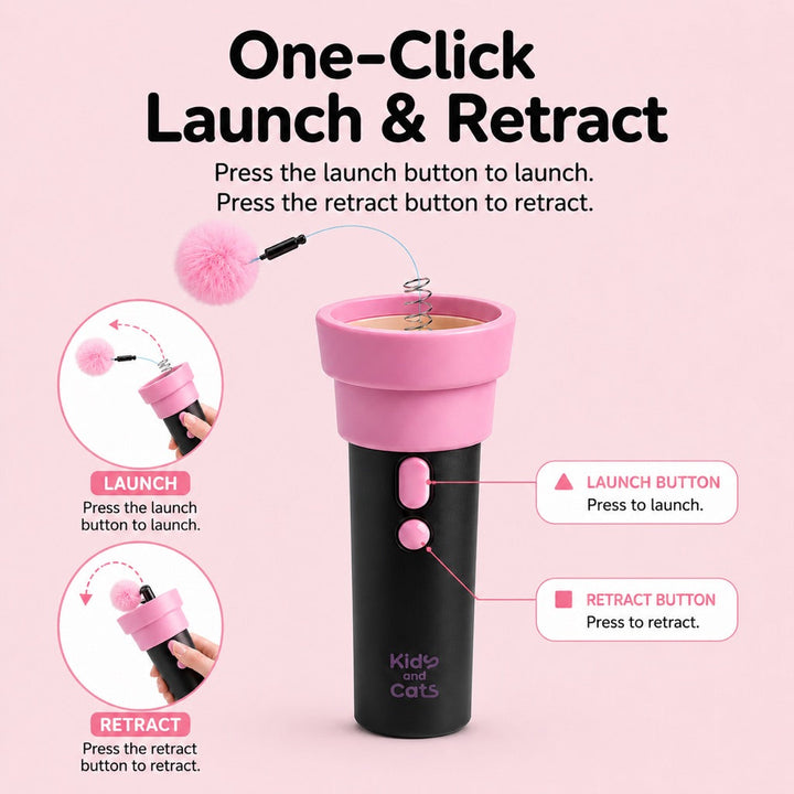 One-Click Electric Cat Teaser Launcher for Indoor Cats