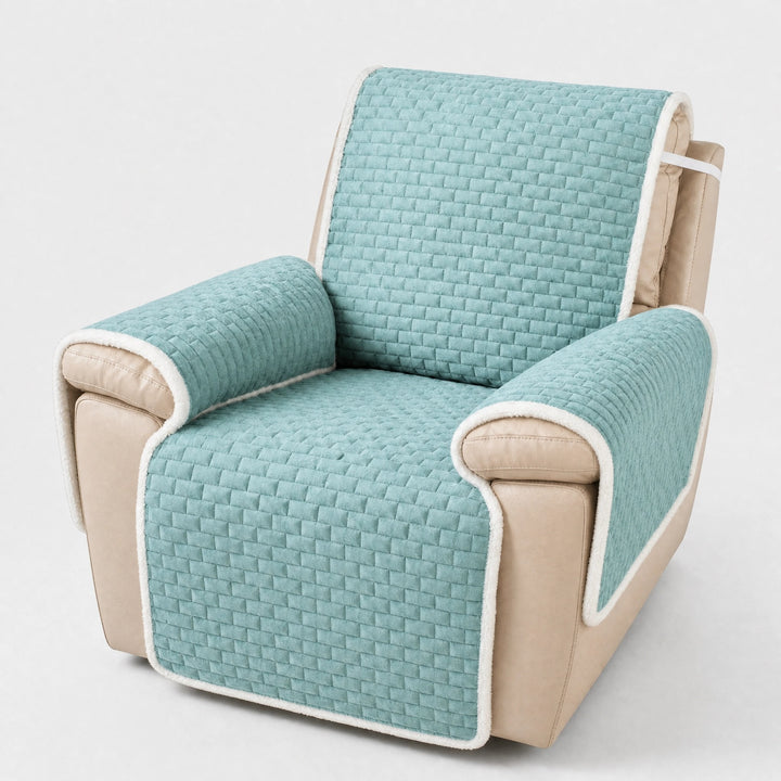 One Piece Plush Couch Cover with Non Slip Backing and Machine Washable Fabric