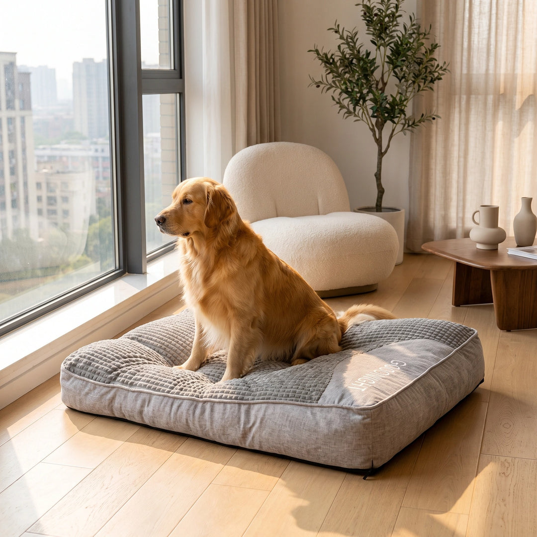 Orthopaedic Calming Dog Cushion Bed with Washable Cover & Non-Slip Base