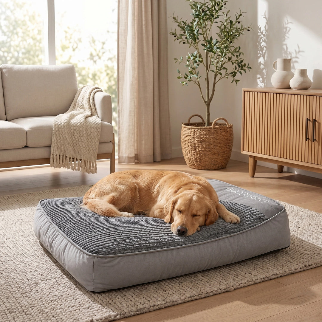 Orthopaedic Calming Dog Cushion Bed with Washable Cover & Non-Slip Base