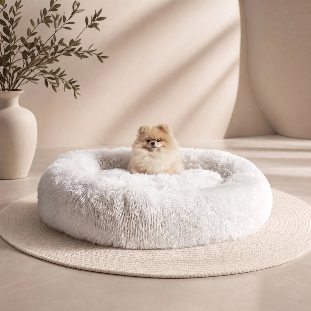 Orthopaedic Calming Donut Dog Bed with Washable Cover and Non Slip Base