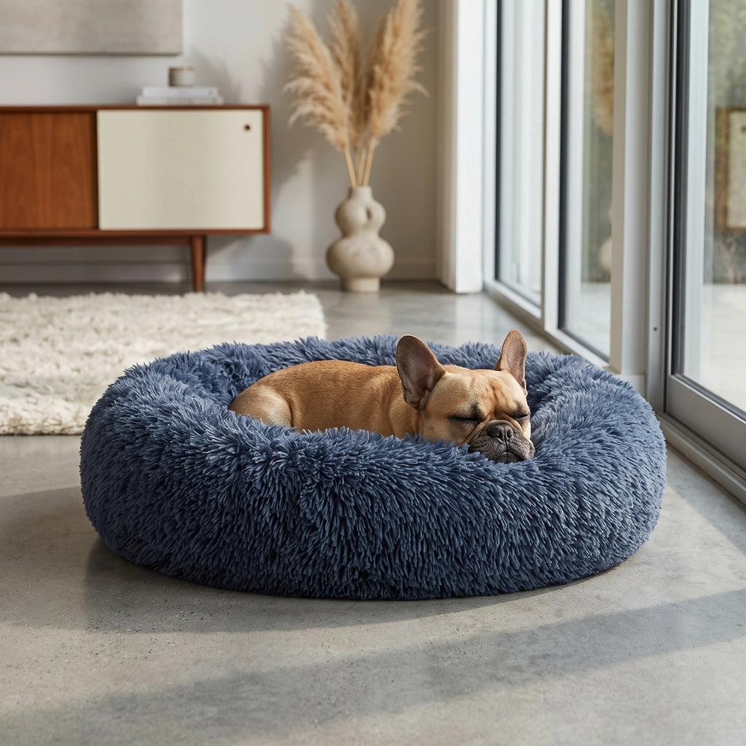 Orthopaedic Calming Donut Dog Bed with Washable Cover and Non Slip Base