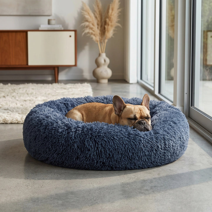 Orthopaedic Calming Donut Dog Bed with Washable Cover and Non Slip Base