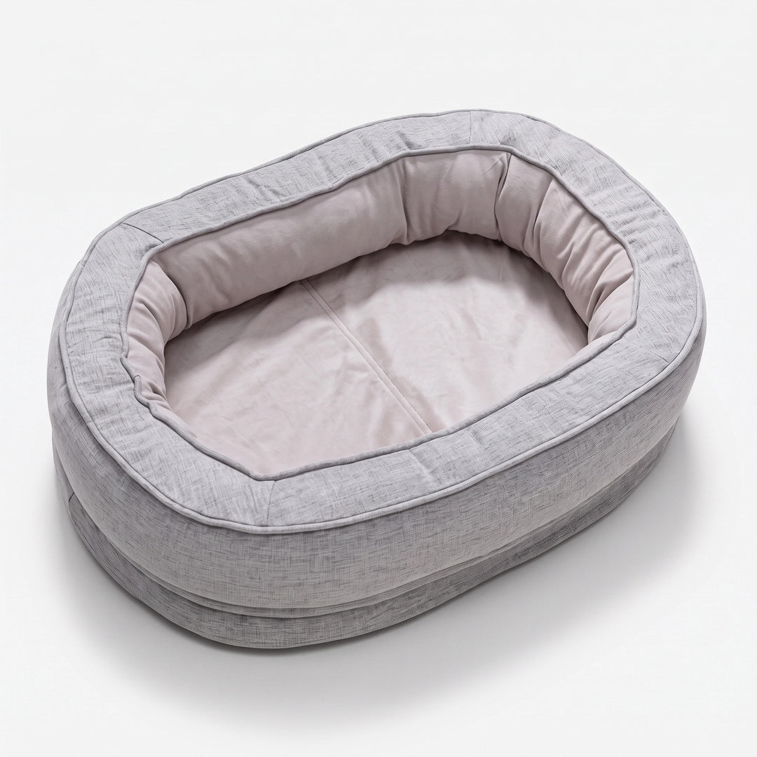 Orthopedic Donut Dog Bed with Waterproof Liner and Removable Cover