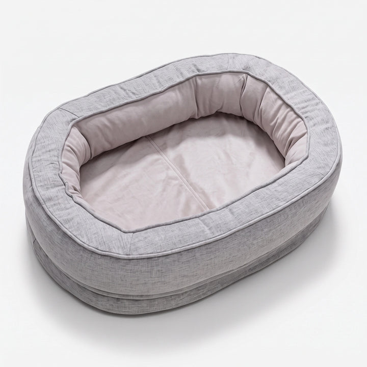 Orthopedic Donut Dog Bed with Waterproof Liner and Removable Cover