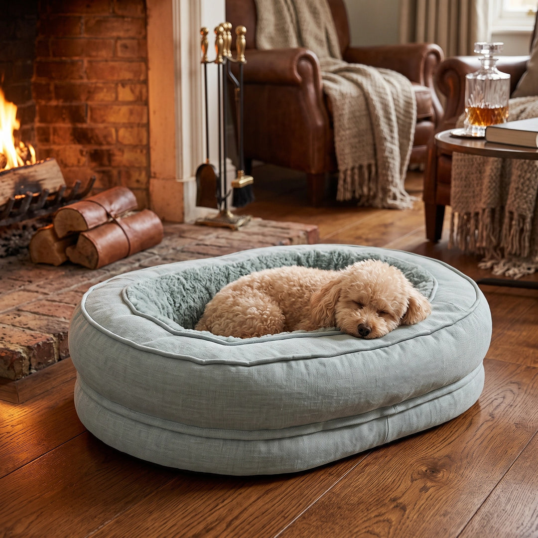 Orthopedic Donut Dog Bed with Waterproof Liner and Removable Cover