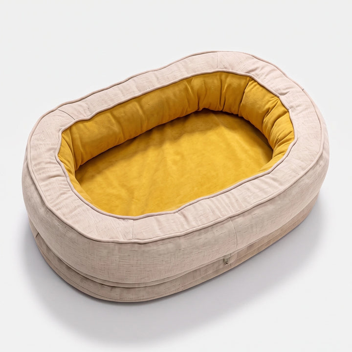 Orthopedic Donut Dog Bed with Waterproof Liner and Removable Cover