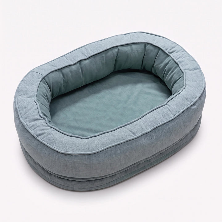 Orthopedic Donut Dog Bed with Waterproof Liner and Removable Cover