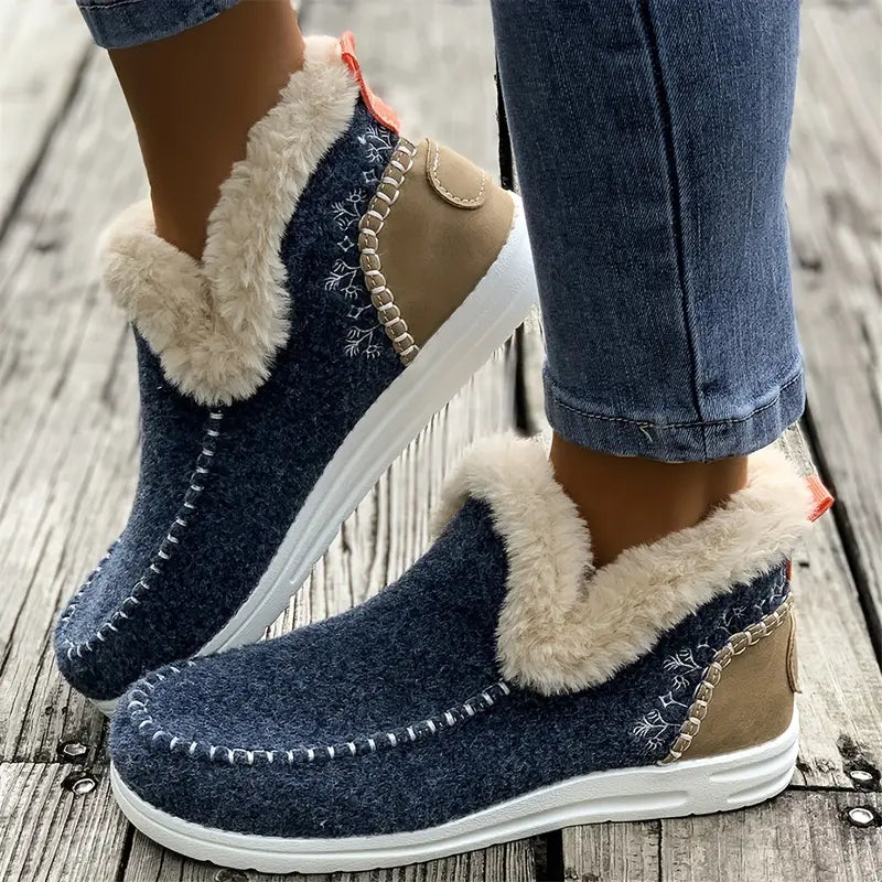 Women's Lined Shoes for Cold Weather in Blue