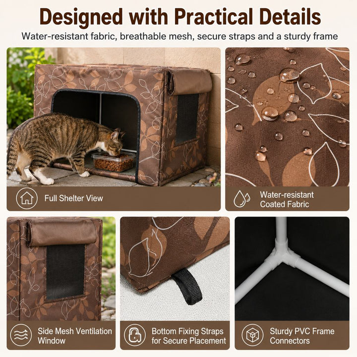 Outdoor Cat Feeding Shelter for Backyards | Weather-Resistant Food Station Cover