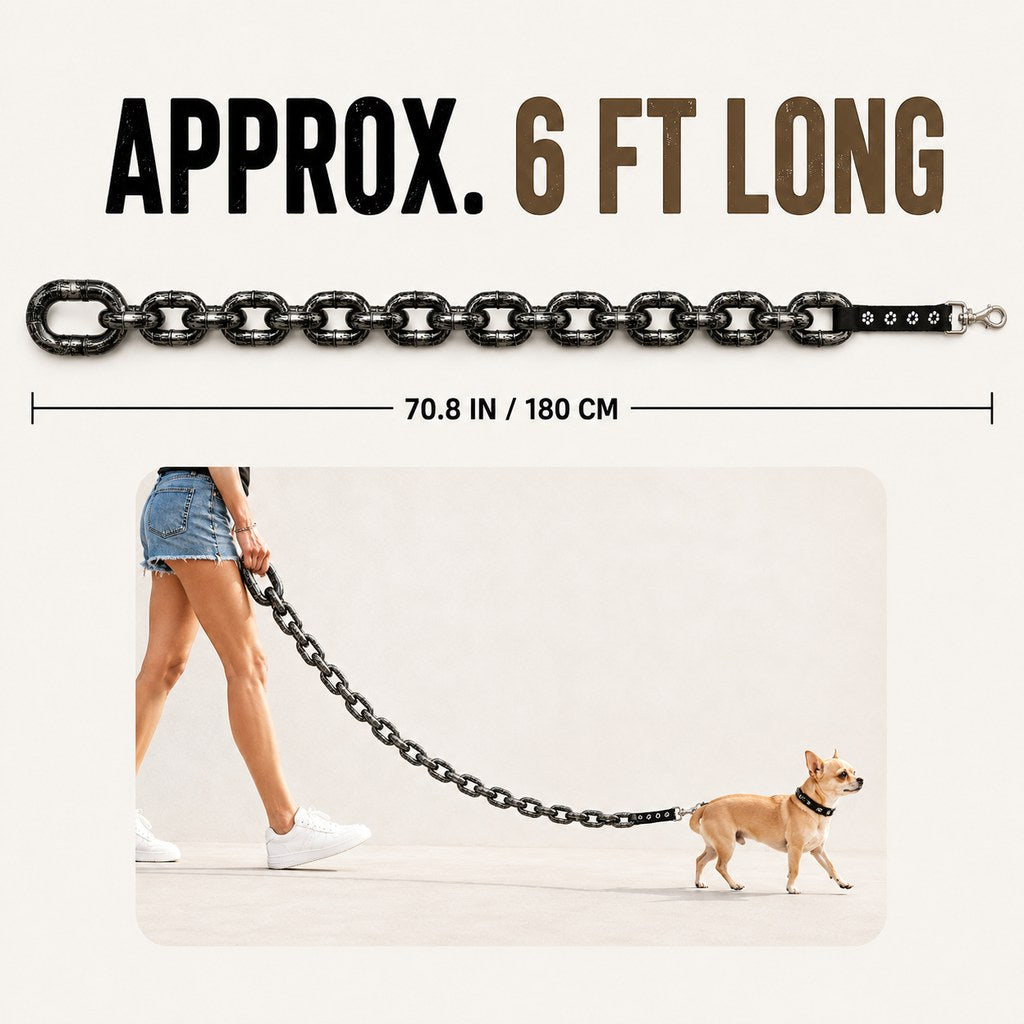 Oversized Chain Dog Leash & Collar Set for Small Dogs | Make Everyday Walks Stand Out
