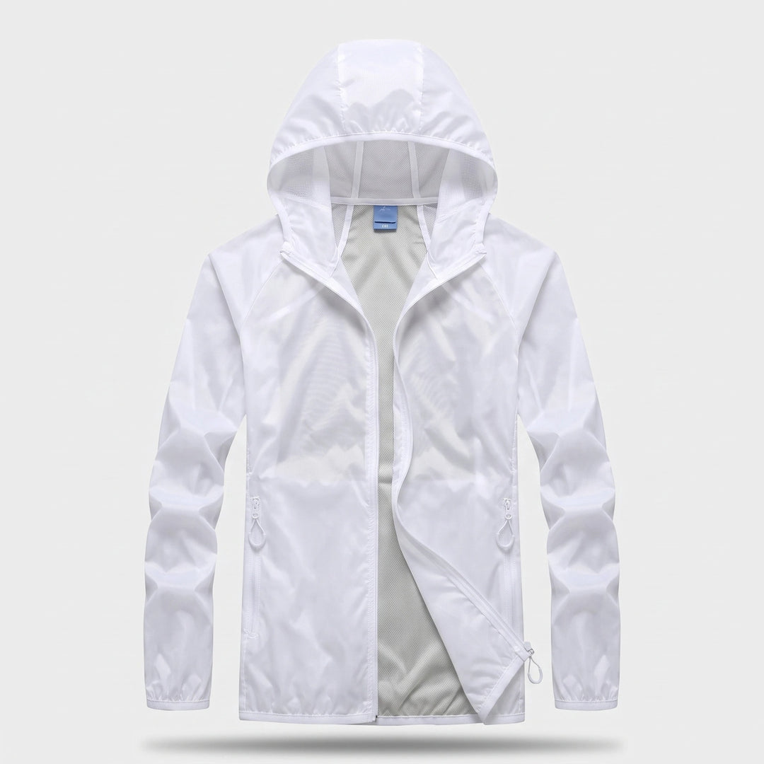 Packable UV Protection Jacket with Hood, Quick Dry Fabric and Zip Pockets