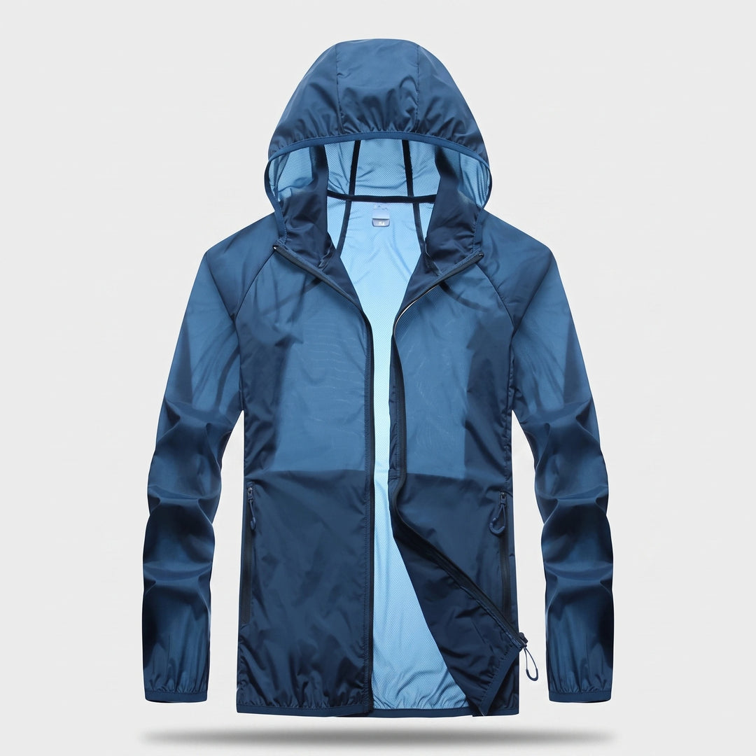 Packable UV Protection Jacket with Hood, Quick Dry Fabric and Zip Pockets