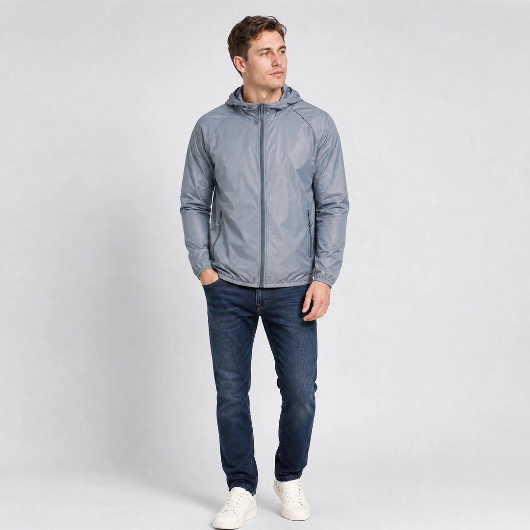 Packable UV Protection Jacket with Hood, Quick Dry Fabric and Zip Pockets