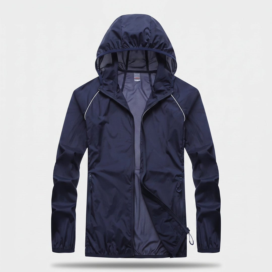 Packable UV Protection Jacket with Hood, Quick Dry Fabric and Zip Pockets