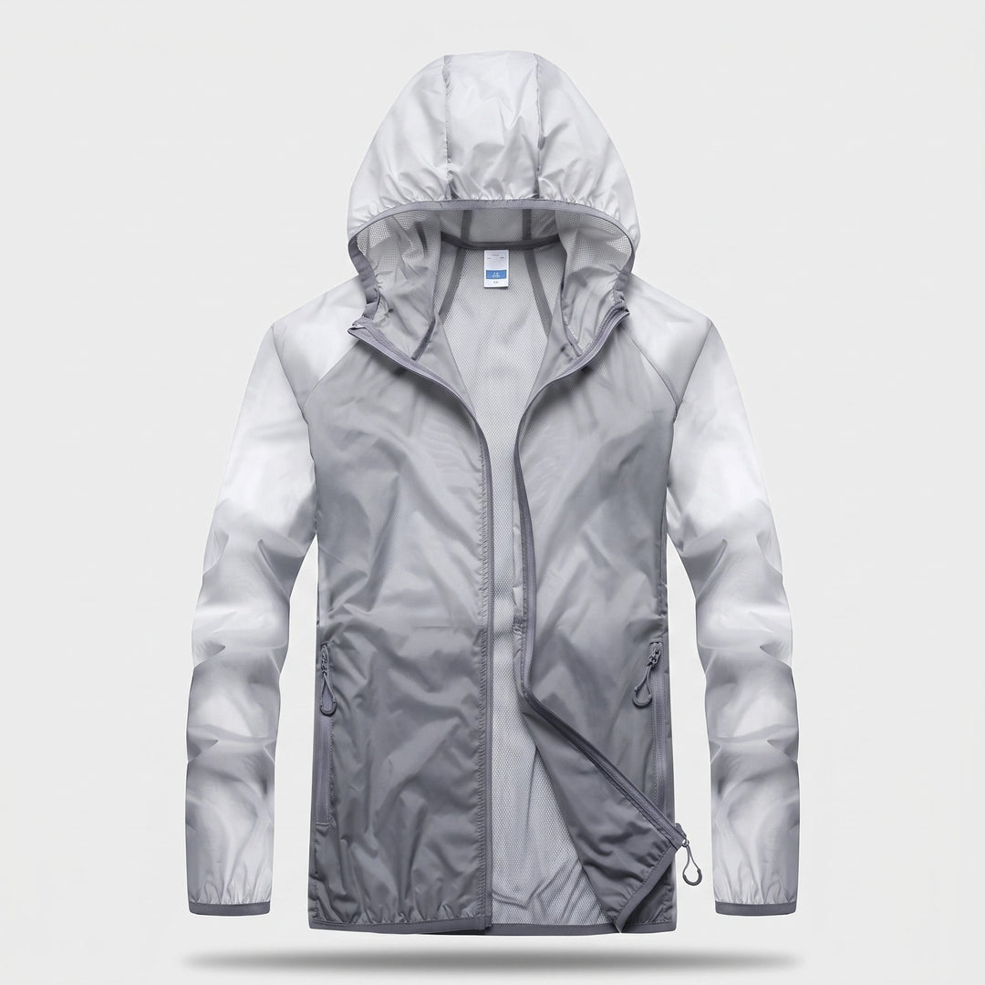 Packable UV Protection Jacket with Hood, Quick Dry Fabric and Zip Pockets